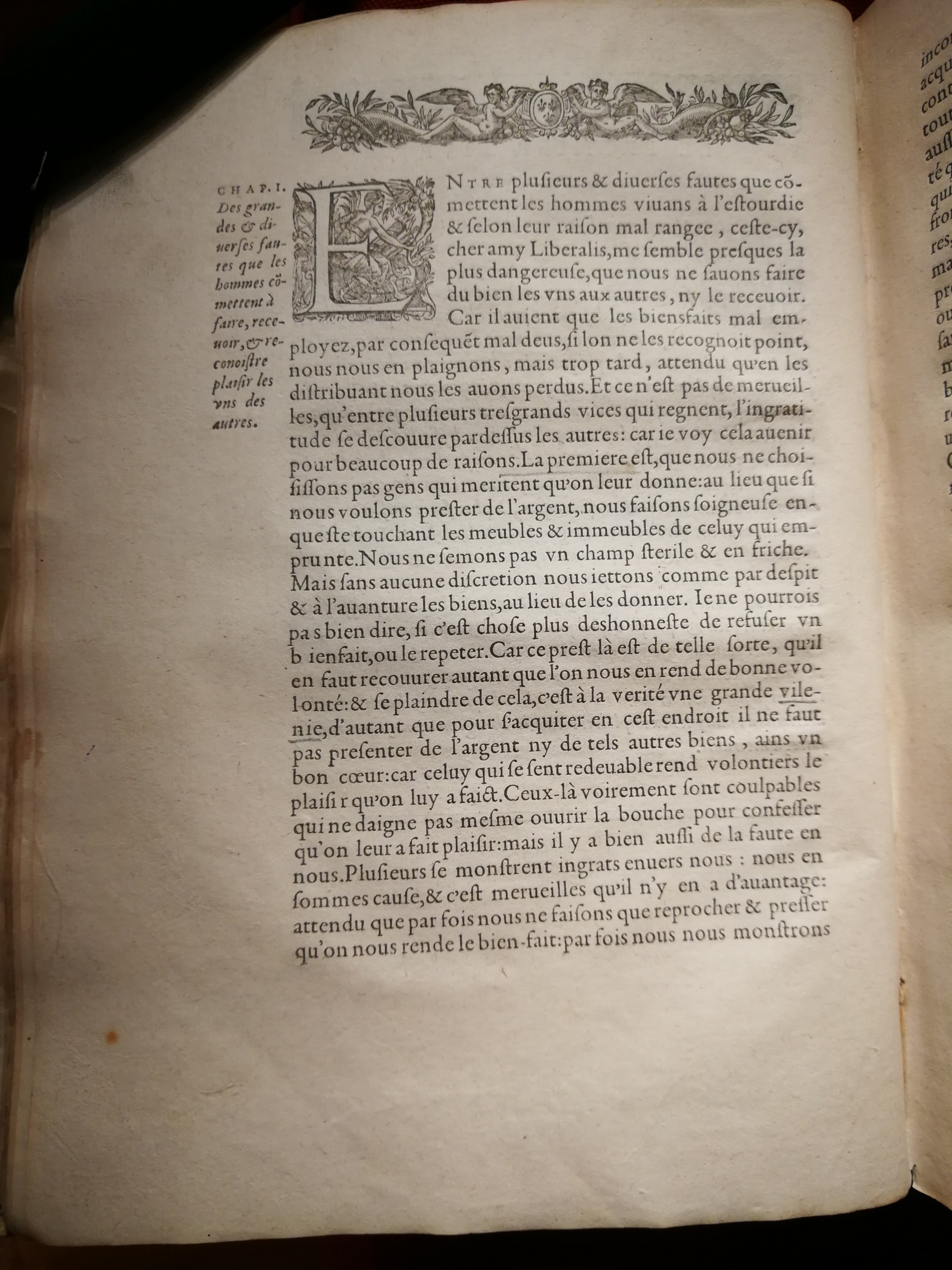 1595 - Jean Houzé - Œuvres morales et mêlées de Sénèque, Trésor de philosophie morale - T. 1 - BnF