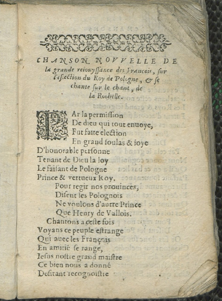 1575 - Pierre Brenouzet - Trésor de tous les recueils de chansons, tant amoureuses, rustiques, que musicales - Det KLG Copenhague
