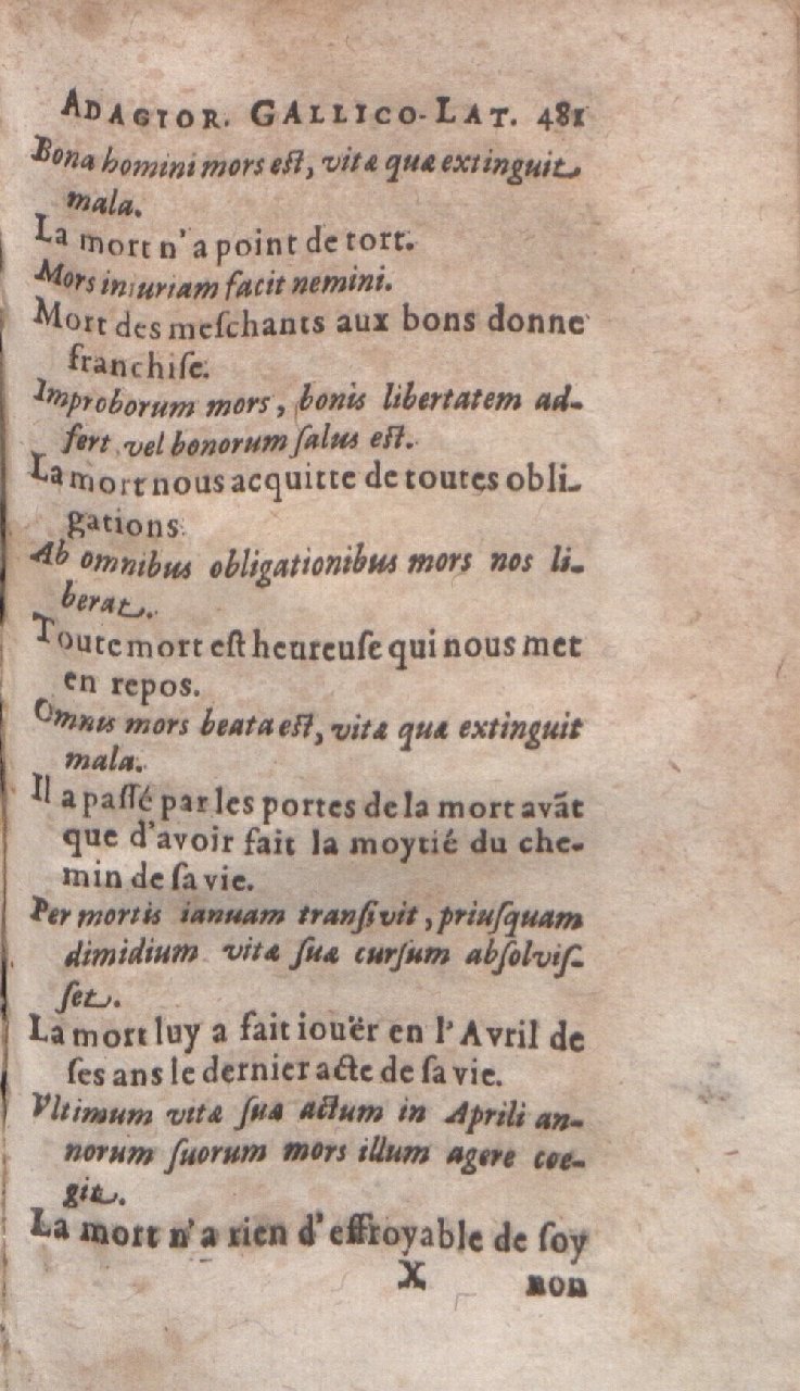 1612 - Dominicus Custos - Trésor des proverbes français  - Bibliopol-Olomuc