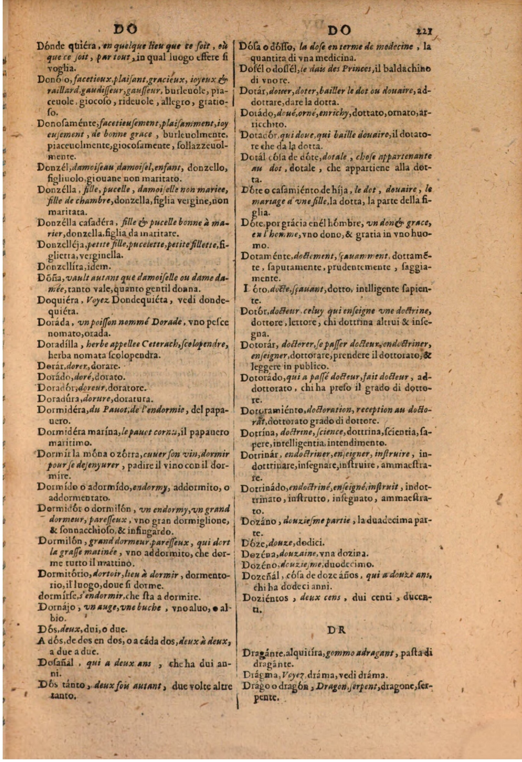 1606 - Samuel Crespin - Thresor des trois langues, francoise, italiene et espagnolle - BSB Munich