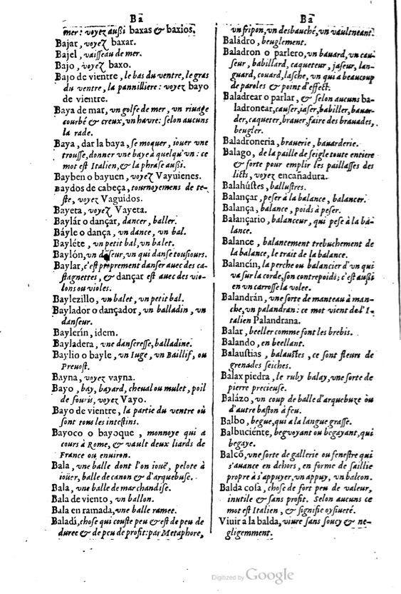 1621 - Adrian Tiffaine - Trésor des deux langues espagnole et française - BM Lyon
