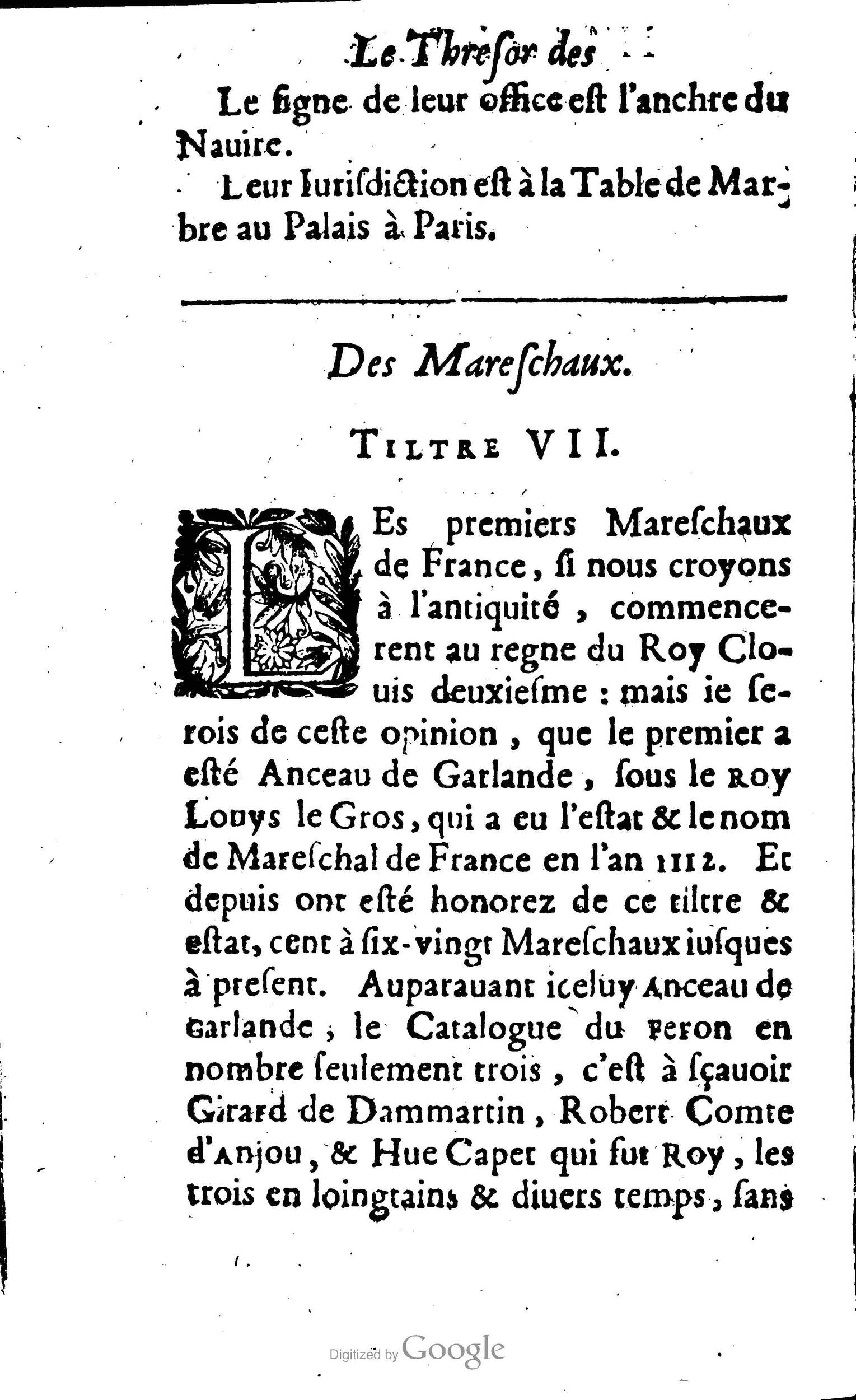1638 - Jean Corrozet - Trésor des histoires de France - BM Lyon
