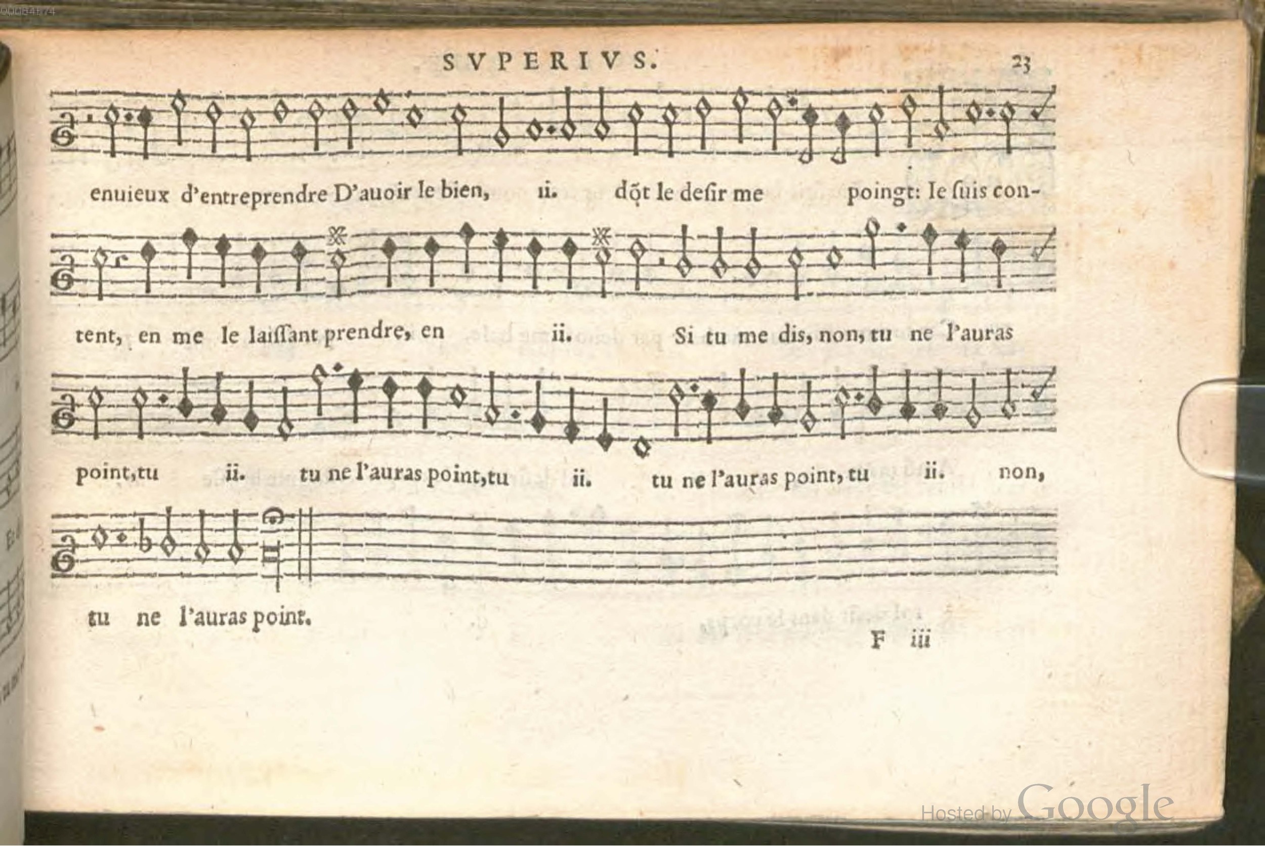 1576 - [Pierre de Saint-André] - Trésor de musique d’Orlande de Lassus Superius - BSB Munich