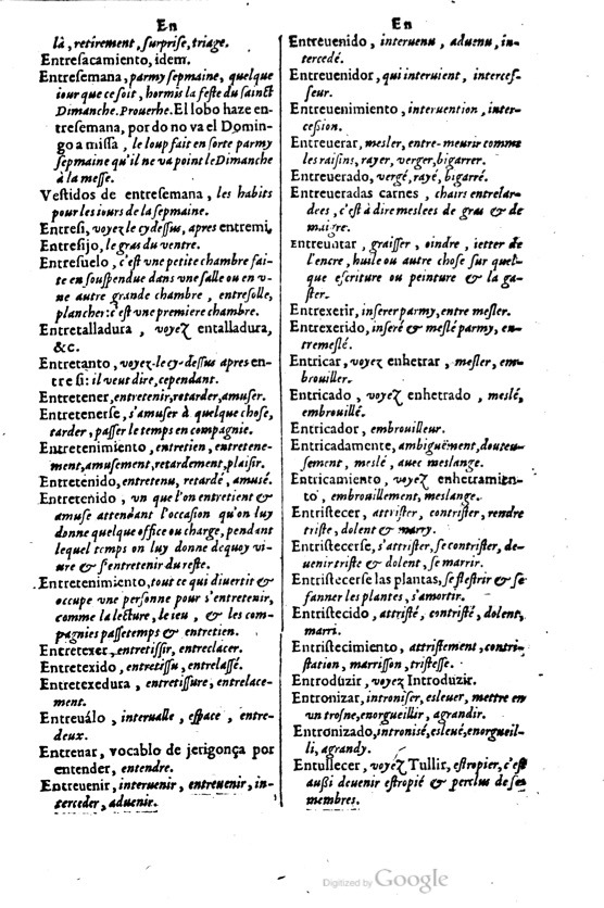 1621 - Adrian Tiffaine - Trésor des deux langues espagnole et française - BM Lyon