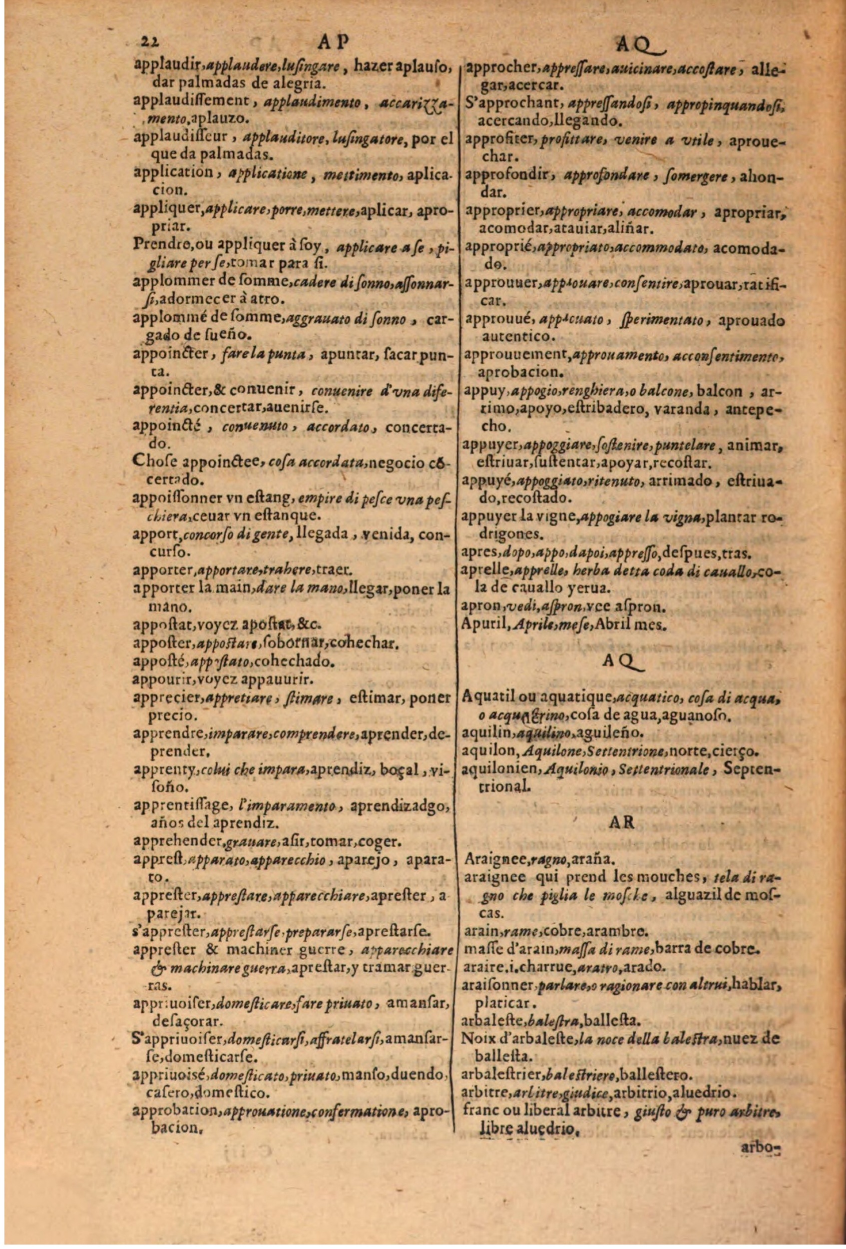 1616 - Pierre de la Rovière - Trésor des trois langues (Seconde partie) - BSB Munich