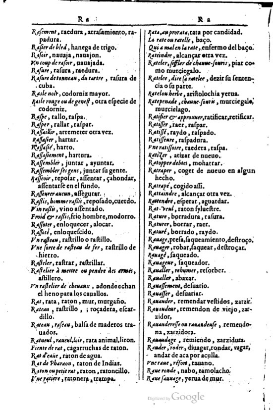 1616 - Veuve Marc Orry - Trésor des deux langues espagnole et française (Première et Seconde parties) - BM Lyon