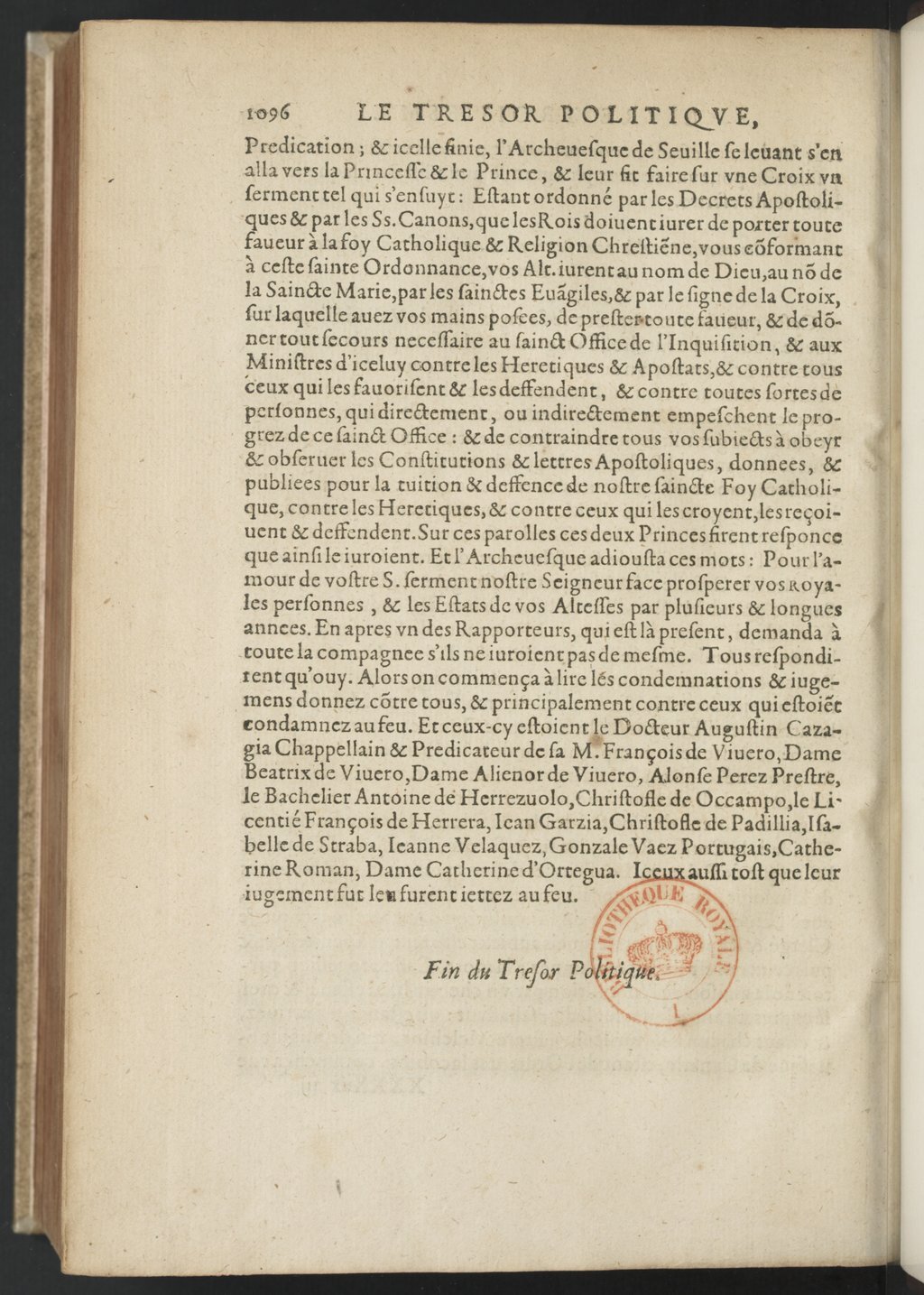1608 - Nicolas Du Fossé - Trésor politique - BnF Tolbiac