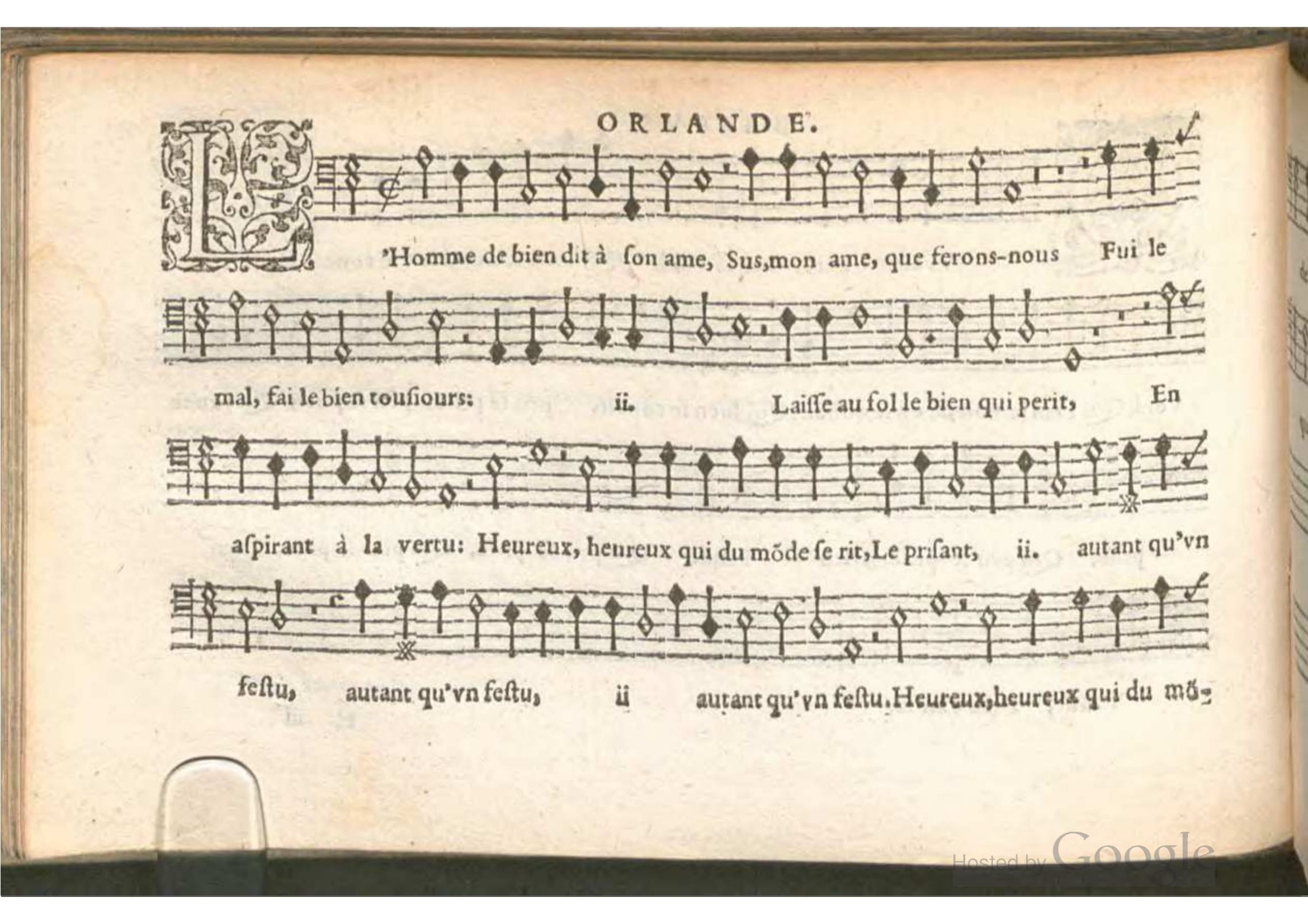 1576 - [Pierre de Saint-André] - Trésor de musique d’Orlande de Lassus Bassus - BSB Munich