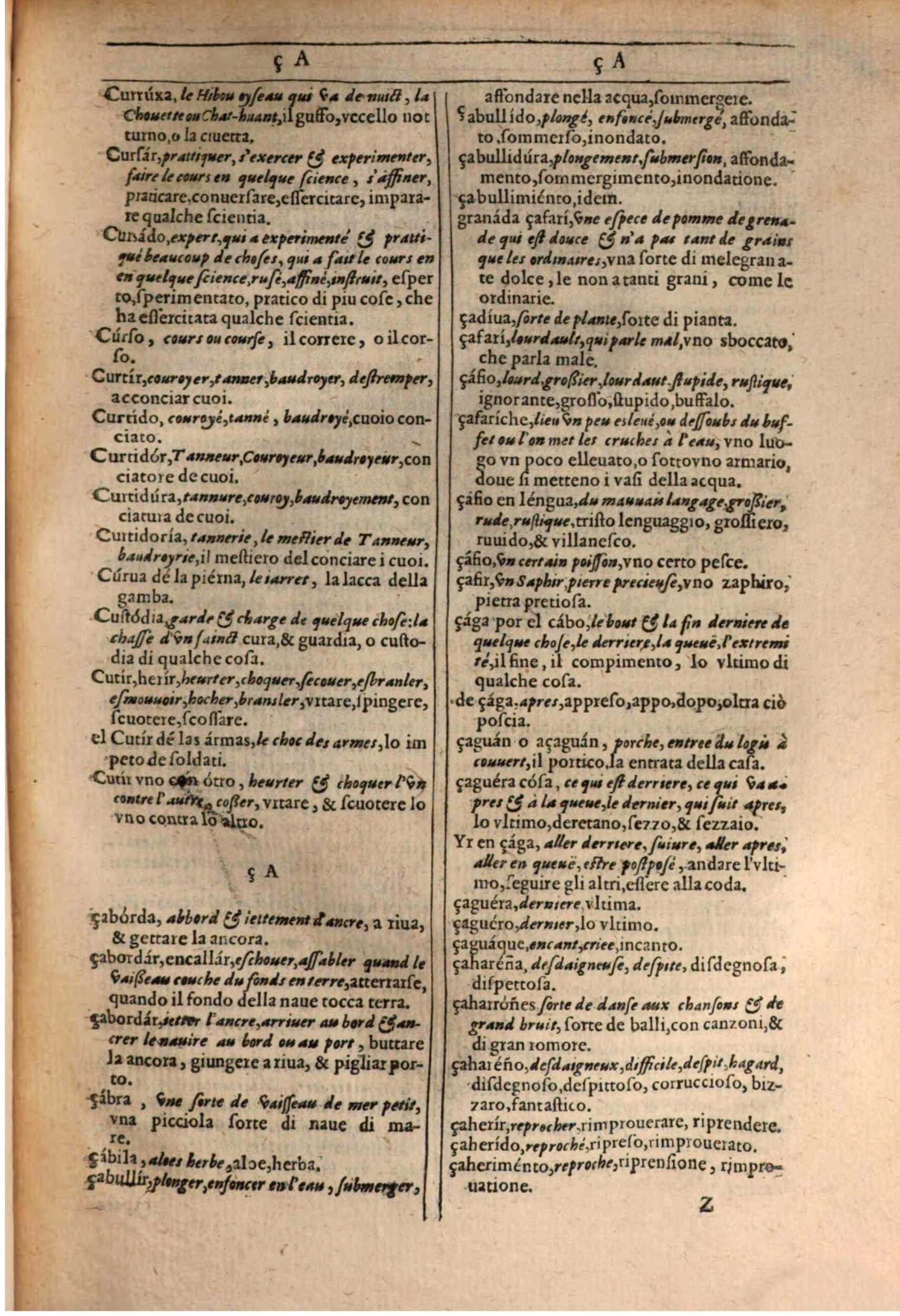 1609 - Philippe Albert et Alexandre Pernet - Trésor des trois langues française, italienne et espagnole (Première partie) - BSB Munich