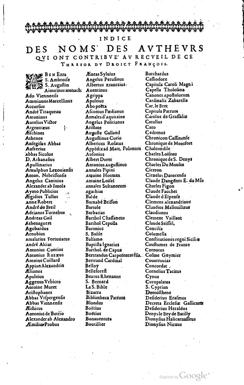 1629 - Veuve Nicolas Buon - Trésor du droit français (21754 T. 1) - BM Lyon