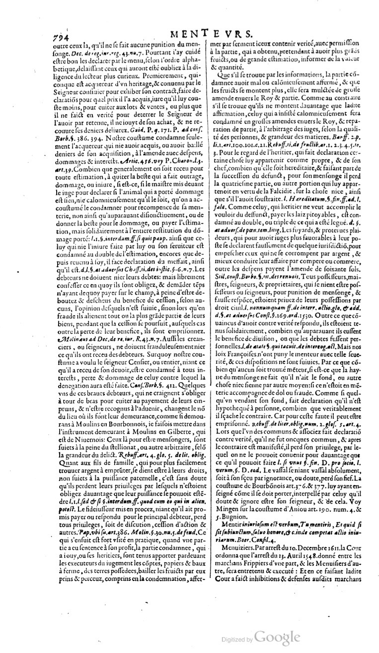 1629 - Veuve Nicolas Buon - Trésor du droit français (29620 T. 2) - BM Lyon