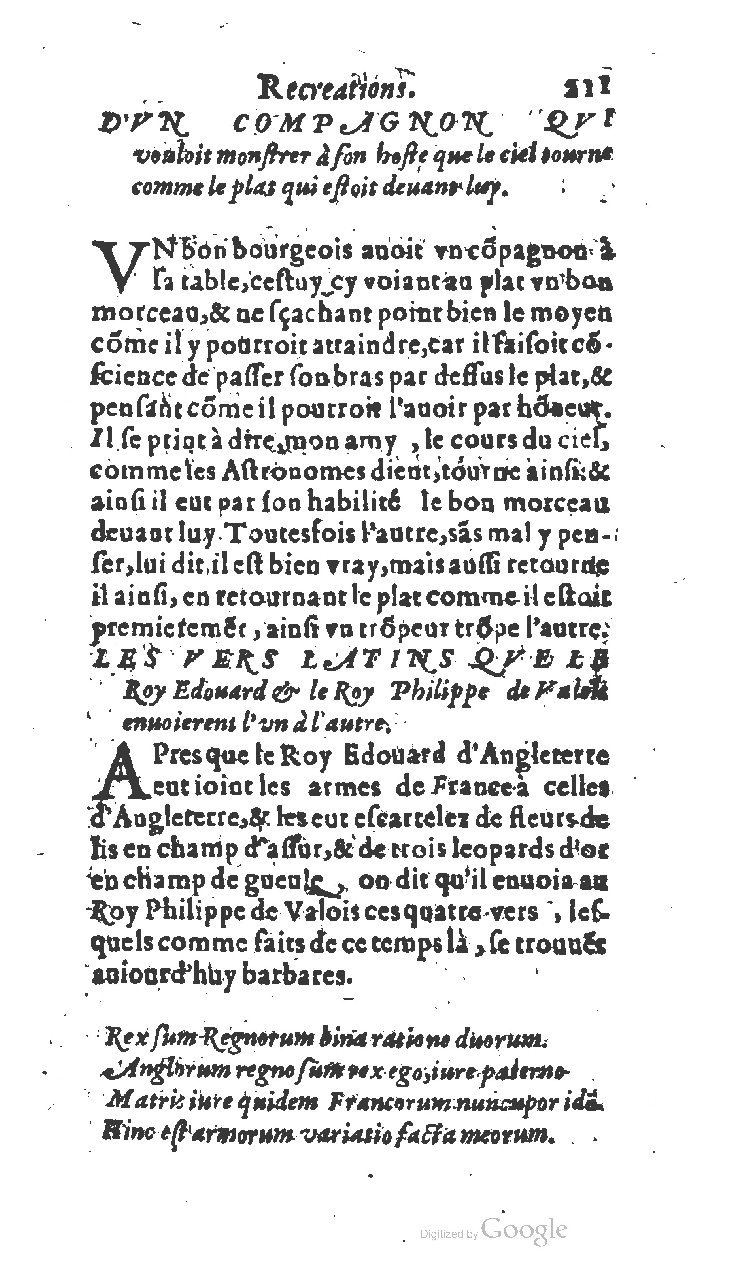 1611 - Jean Osmont - Trésor des récréations - BSB Munich