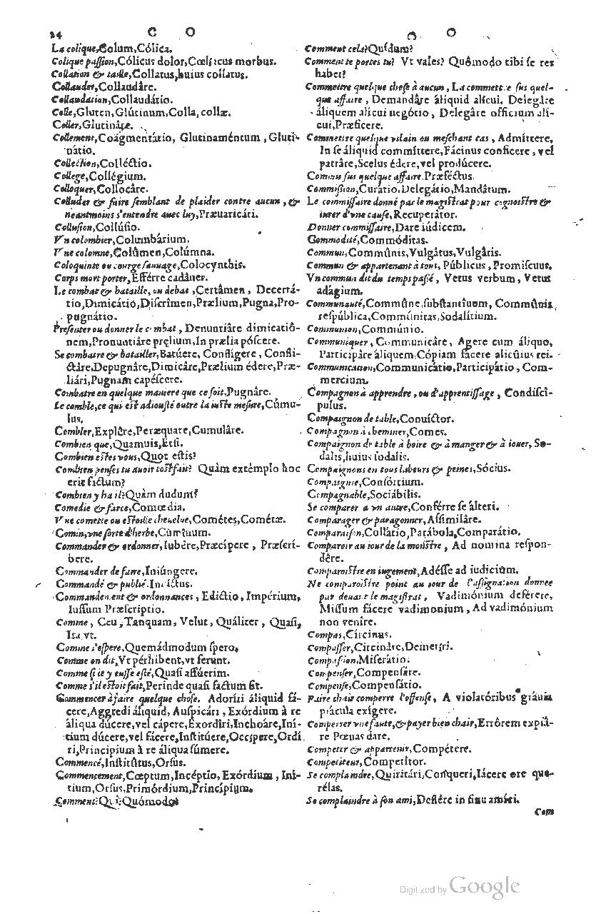 1585 - Simphorianum Beraud et Stephanum Michaëlem - Trésor des mots et traits français - Barcelone