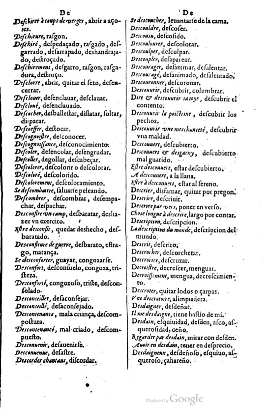 1621 - Adrian Tiffaine - Trésor des deux langues espagnole et française - BM Lyon