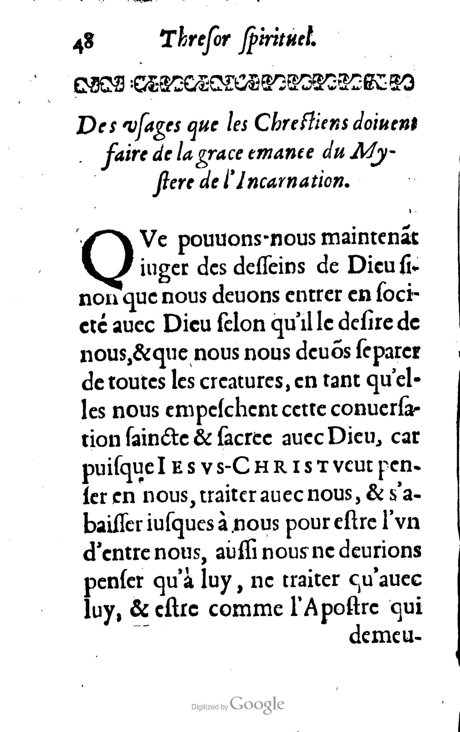 1633 - François Waudré - Trésor spirituel contenant les excellences du christianisme - BM Lyon