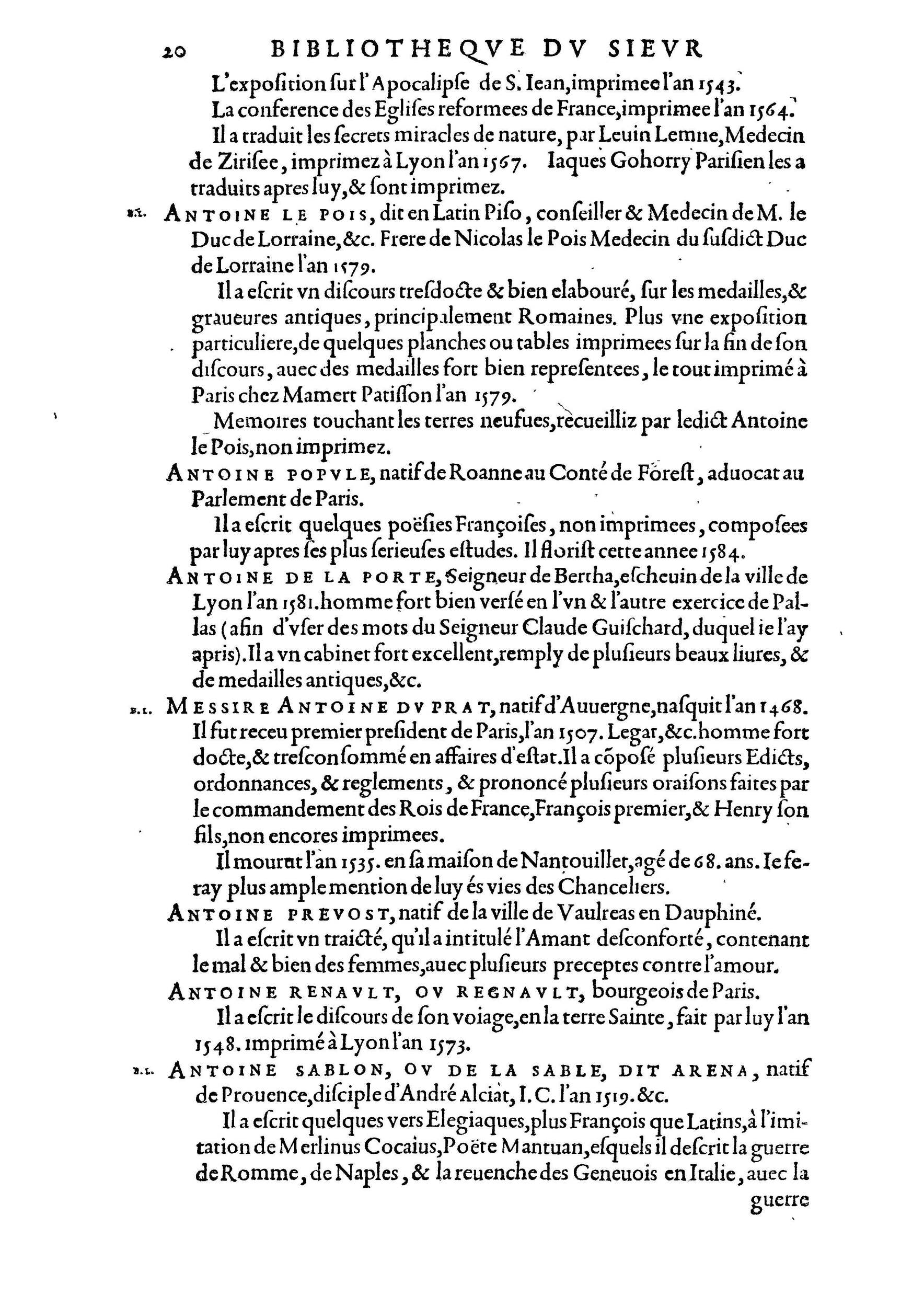 1584 - Abel L&#039;Angelier - Bibliothèques françaises - BnF