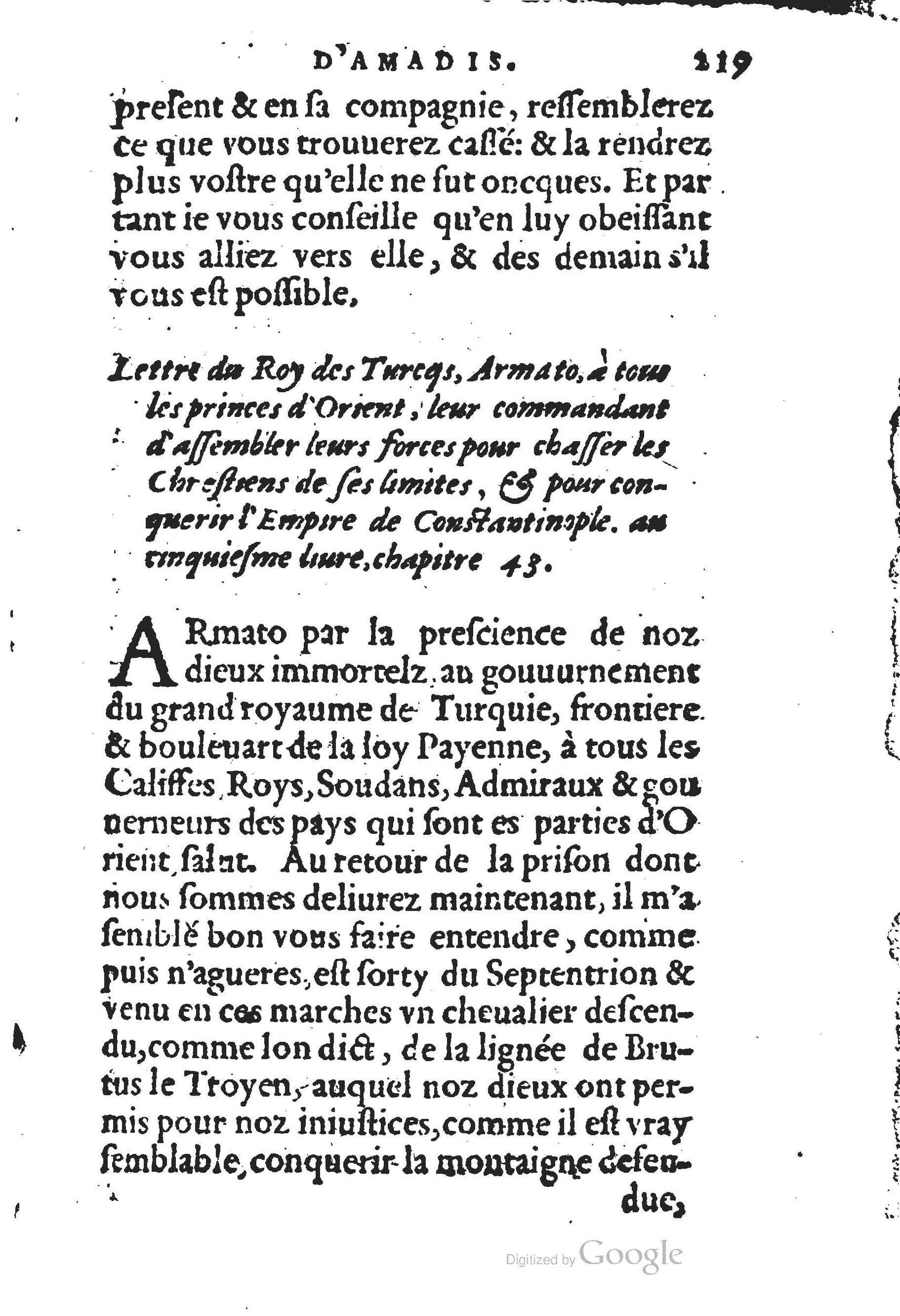 1560 - Jean d’Ogerolles et Gabriel Cotier Lyon - Trésor des Amadis - BSB Munich