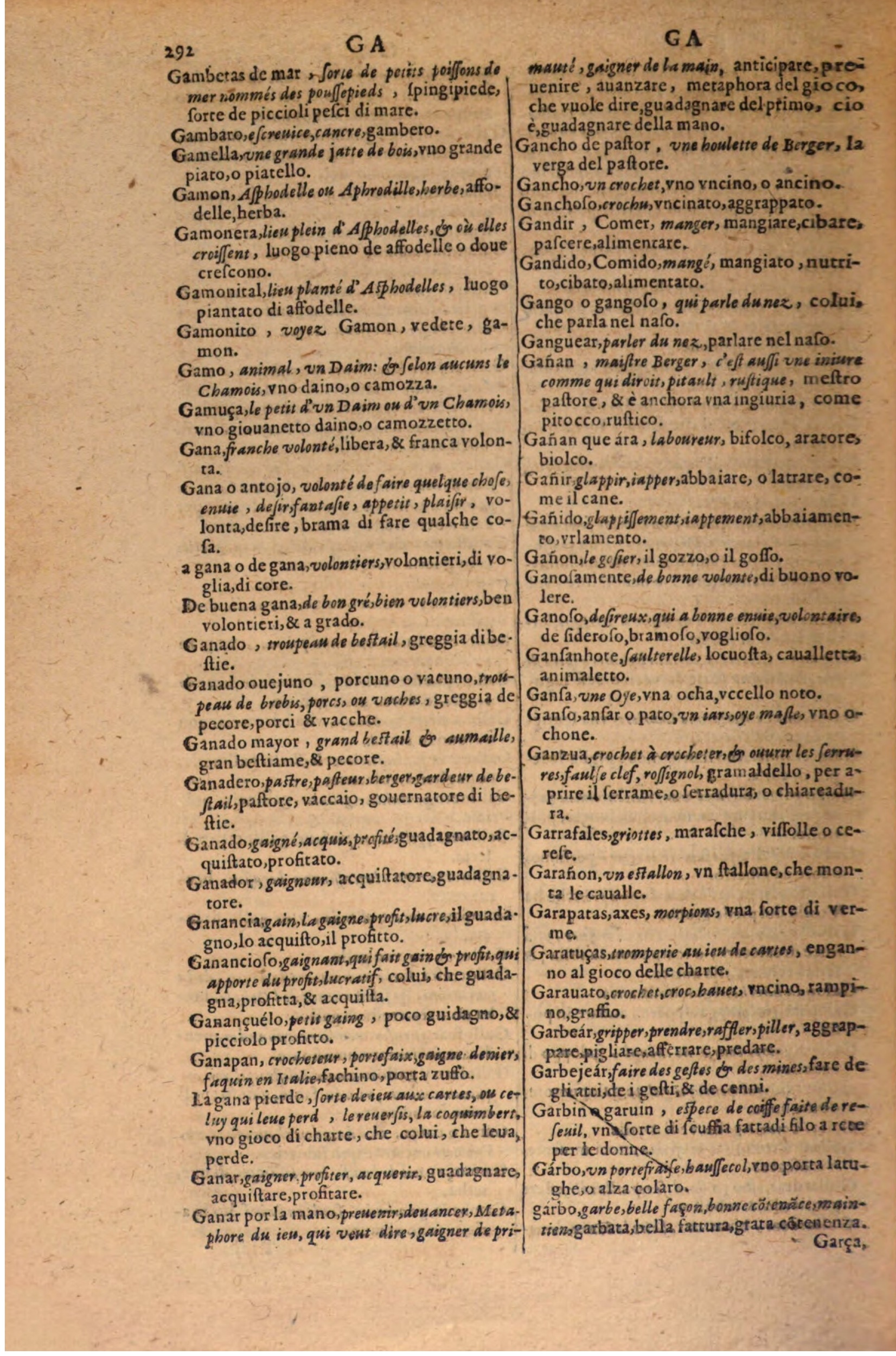 1606 - Samuel Crespin - Thresor des trois langues, francoise, italiene et espagnolle - BSB Munich