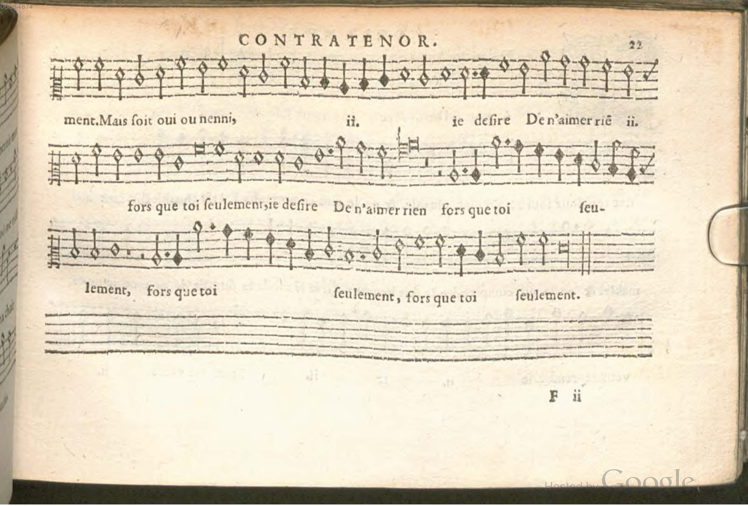 1576 - [Pierre de Saint-André] - Trésor de musique d’Orlande de Lassus Contratenor - BSB Munich
