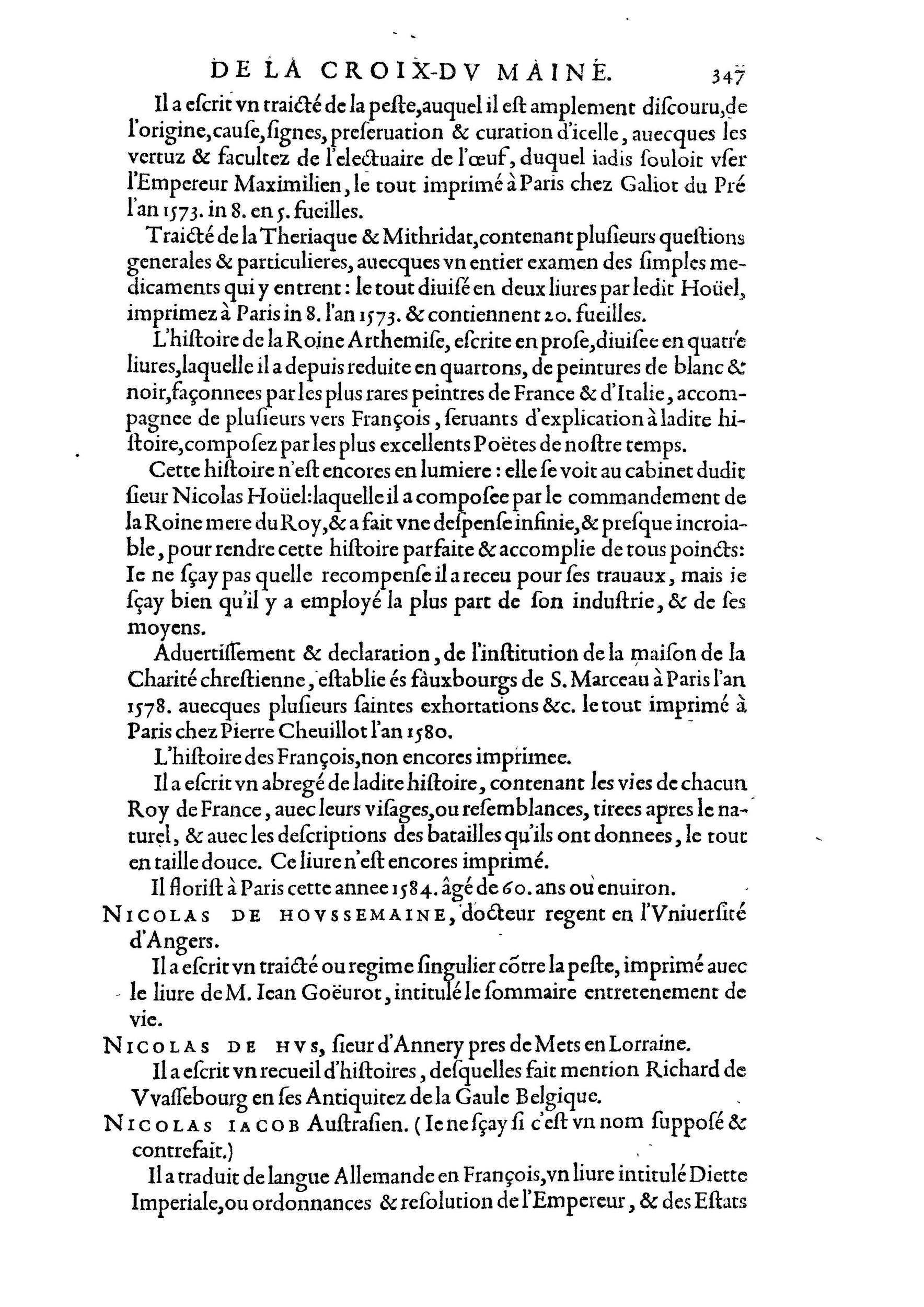 1584 - Abel L&#039;Angelier - Bibliothèques françaises - BnF