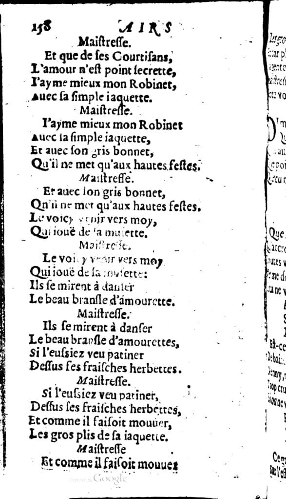 1606 - Théodore Reinsart - Trésor des chansons amoureuses recueillies des plus excellents airs de cour - Livre I - NK ČR Prague
