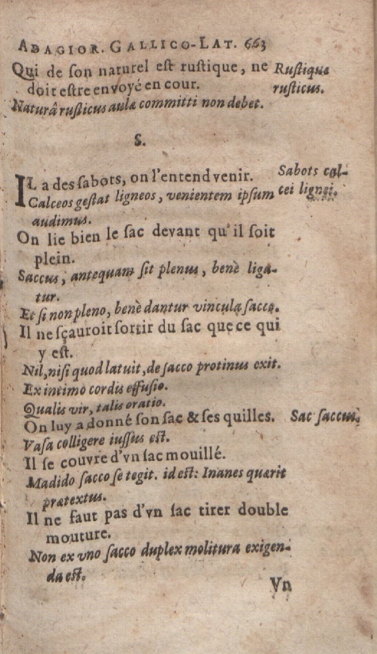 1612 - Dominicus Custos - Trésor des proverbes français  - Bibliopol-Olomuc