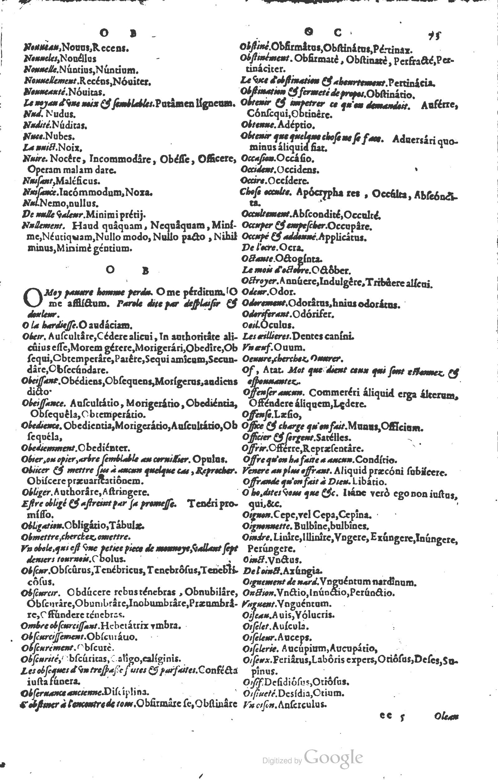 1578 - Louis Cloquemin - Trésor des mots et traits français - BSB Munich