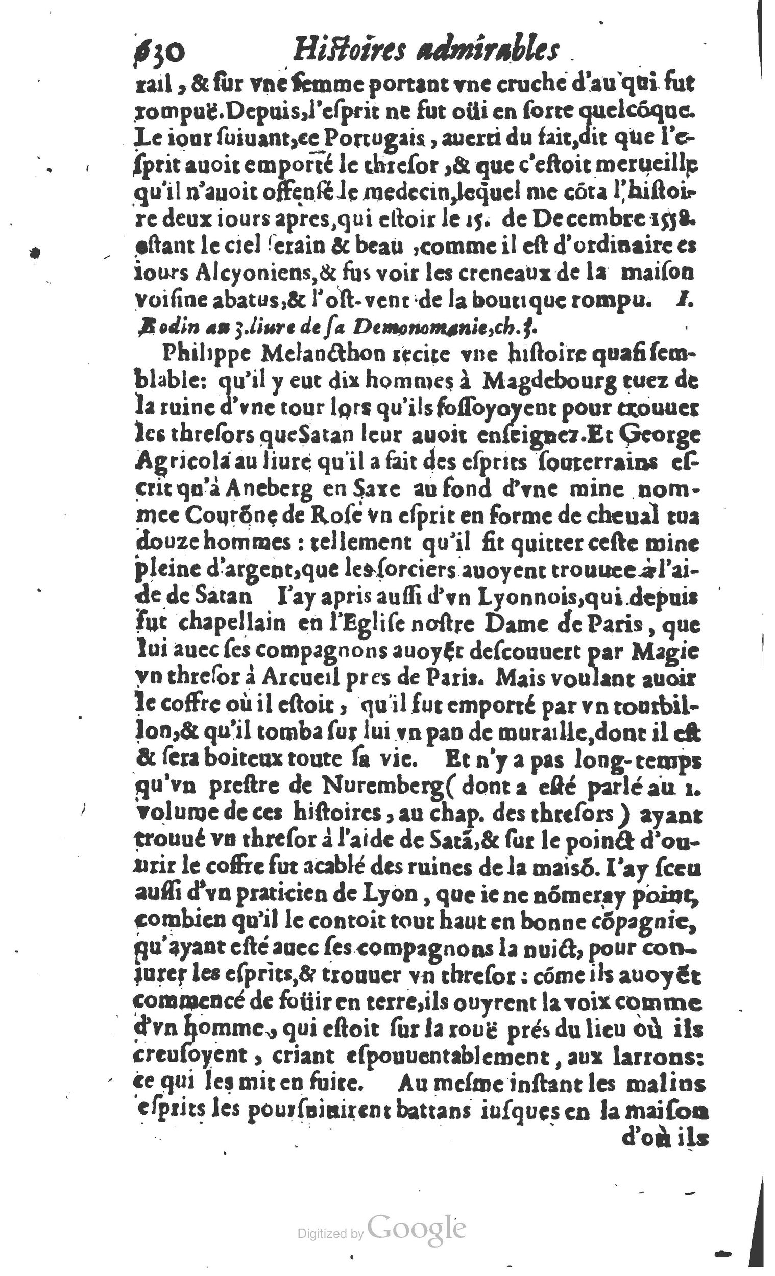 1610 - Paul Marceau - Trésor d’histoires admirables et mémorables - Princeton