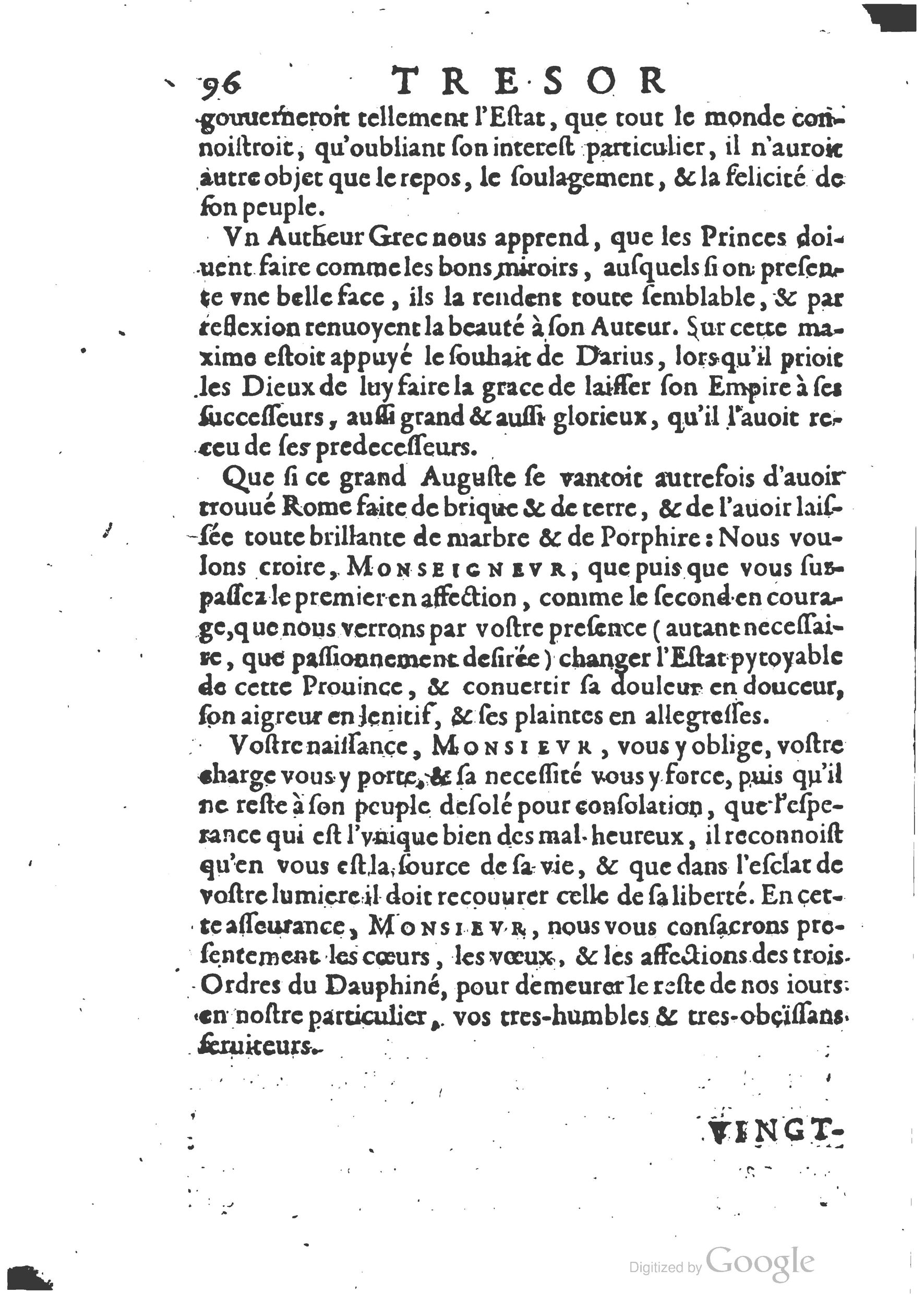 1654 - Michel Bobin - Trésor des harangues, remontrances et oraisons funèbres - BM Lyon