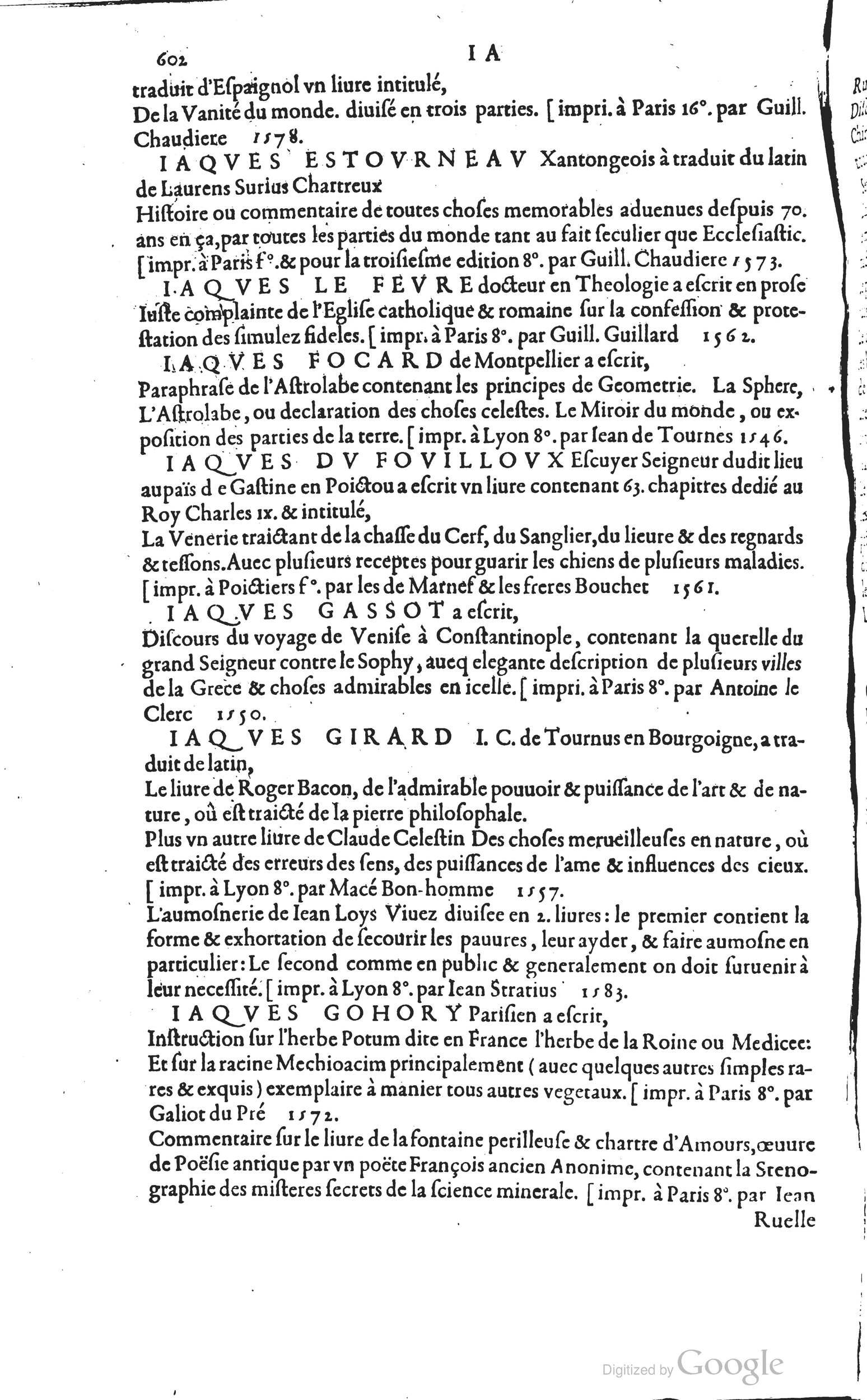 1585 - Barthélemy Honorat - Bibliothèques françaises - BSB Munich