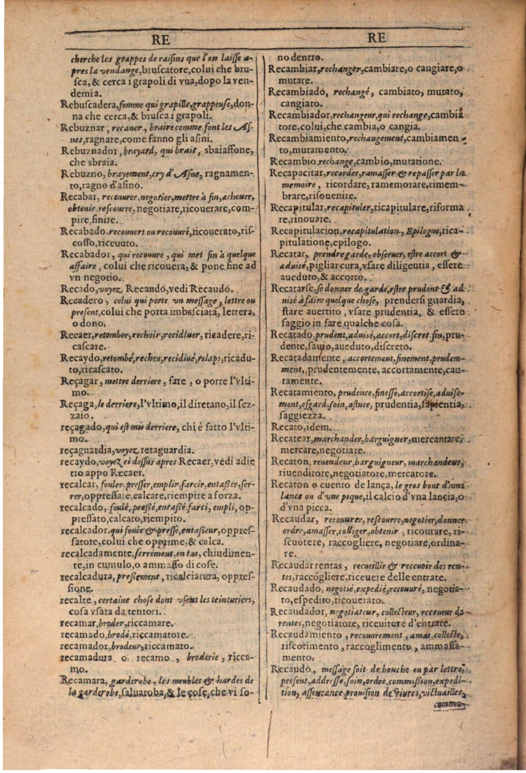 1609 - Philippe Albert et Alexandre Pernet - Trésor des trois langues française, italienne et espagnole (Première partie) - BSB Munich 1609 - Philippe Albert et Alexandre Pernet - Trésor des trois langues française, italienne et espagnole (Première partie) - BSB Munich