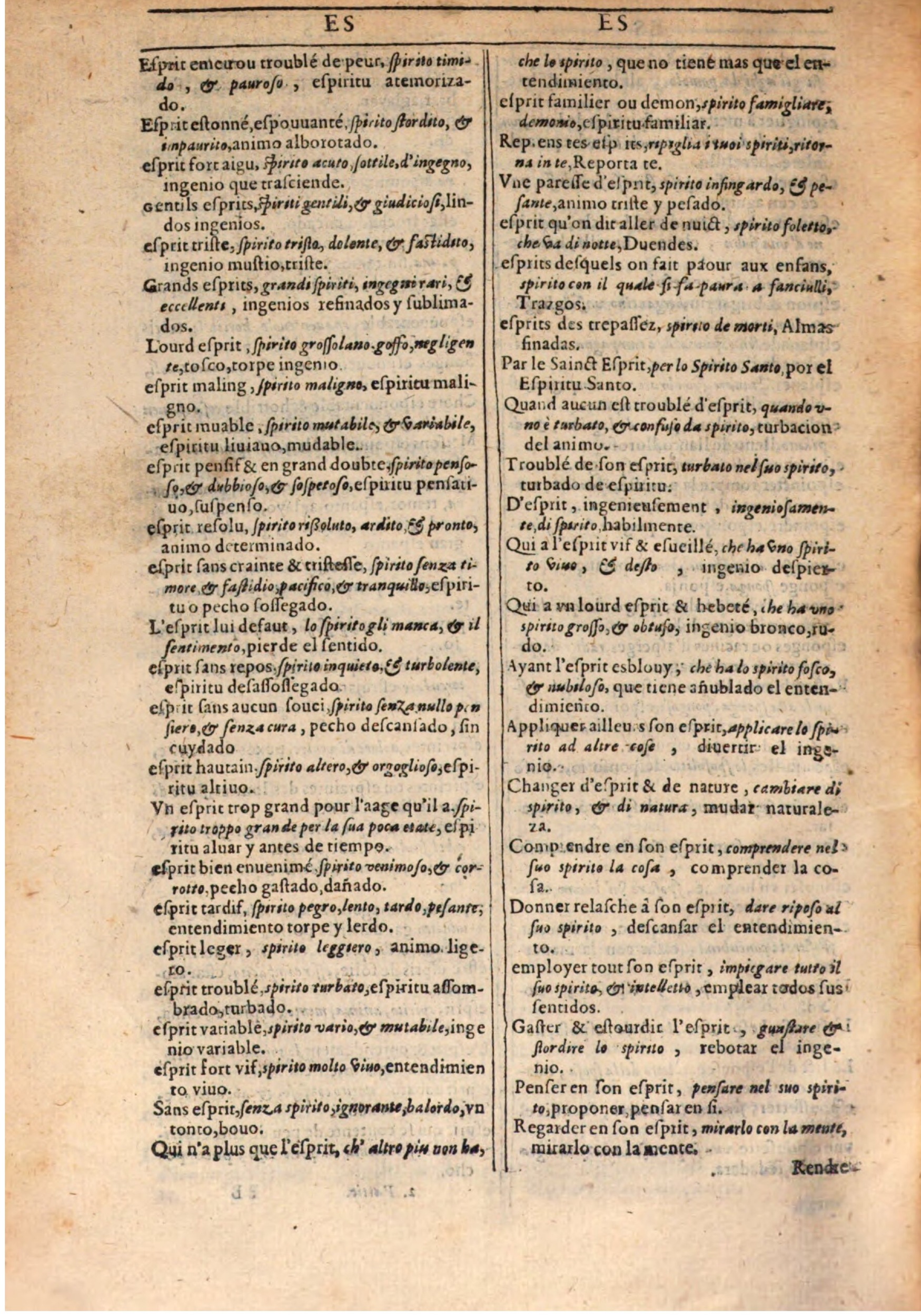 1609 - Philippe Albert et Alexandre Pernet - Trésor des trois langues française, italienne et espagnole (Seconde partie) - BSB Munich 1609 - Philippe Albert et Alexandre Pernet - Trésor des trois langues française, italienne et espagnole (Seconde partie) - BSB Munich