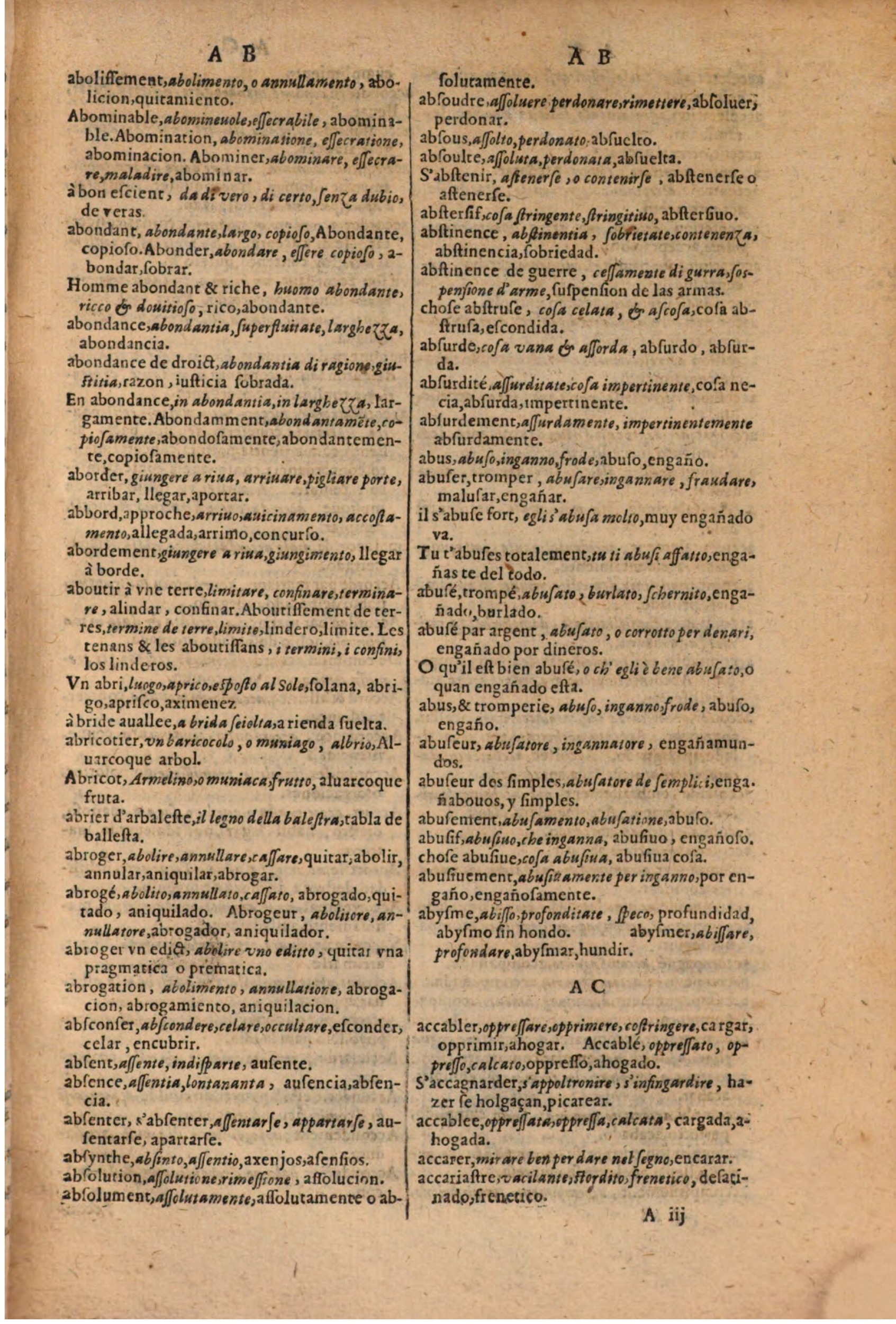 1616 - Pierre de la Rovière - Trésor des trois langues (Seconde partie) - BSB Munich