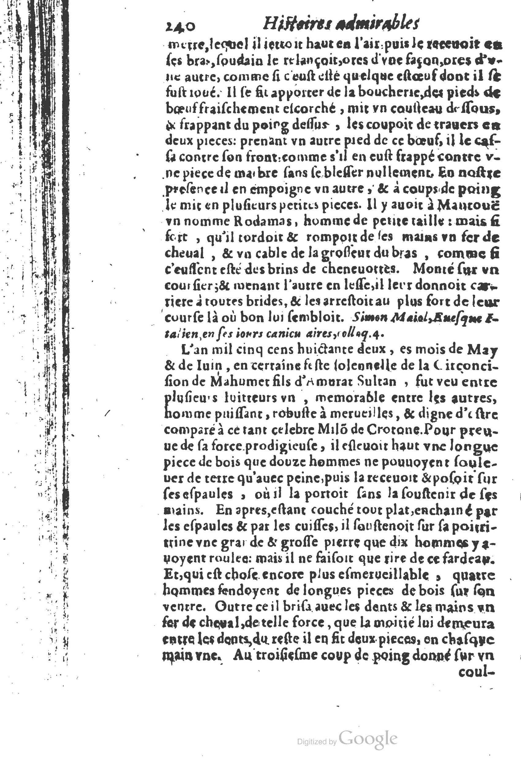 1610 - Paul Marceau - Trésor d’histoires admirables et mémorables - Princeton