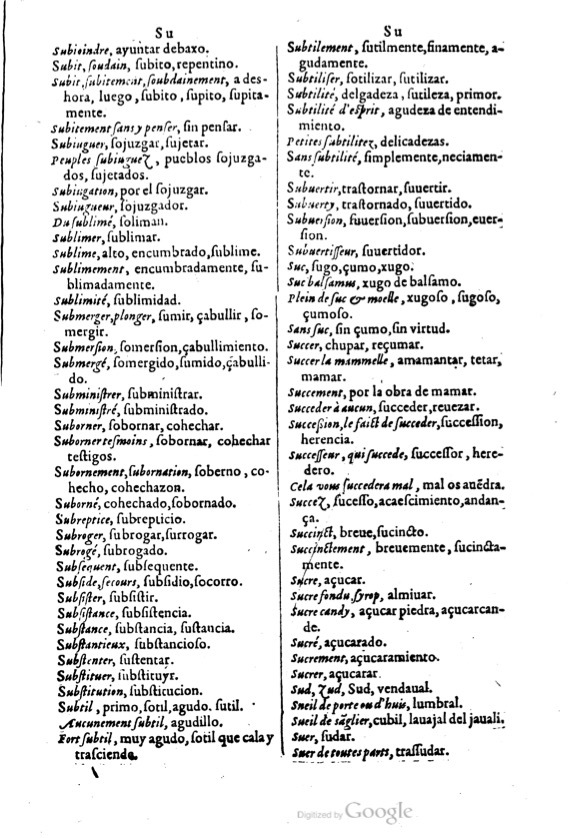 1621 - Adrian Tiffaine - Trésor des deux langues espagnole et française - BM Lyon