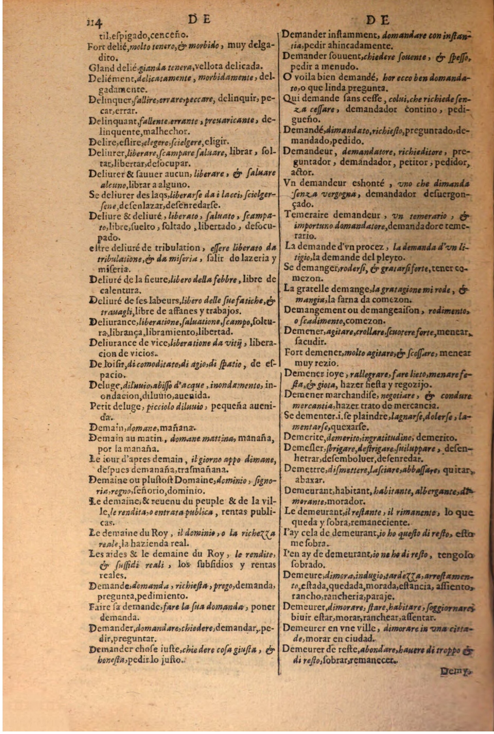1616 - Pierre de la Rovière - Trésor des trois langues (Seconde partie) - BSB Munich