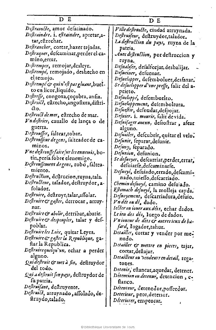 1607 - Marc Orry - Trésor des deux langues espagnole et française (Première et Seconde parties) - BU Tours