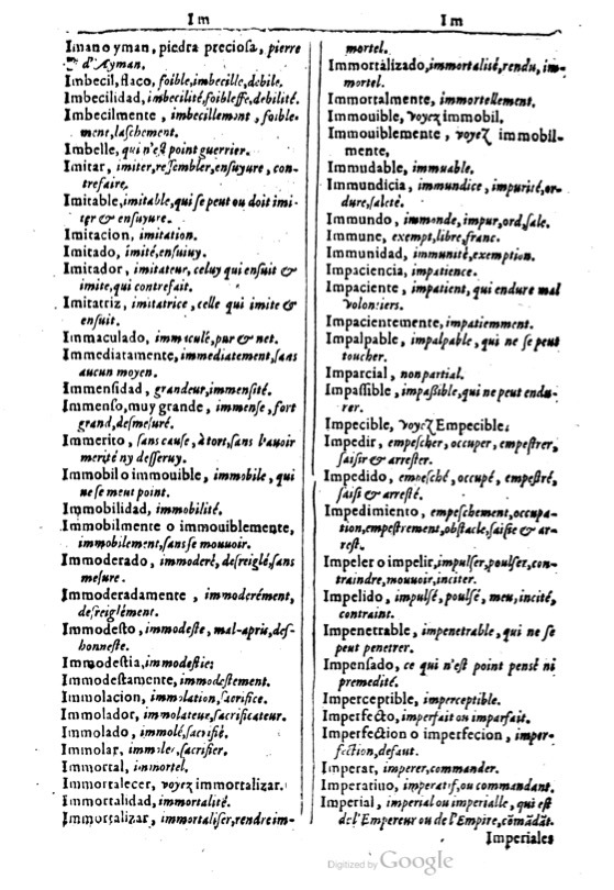 1616 - Veuve Marc Orry - Trésor des deux langues espagnole et française (Première et Seconde parties) - BM Lyon