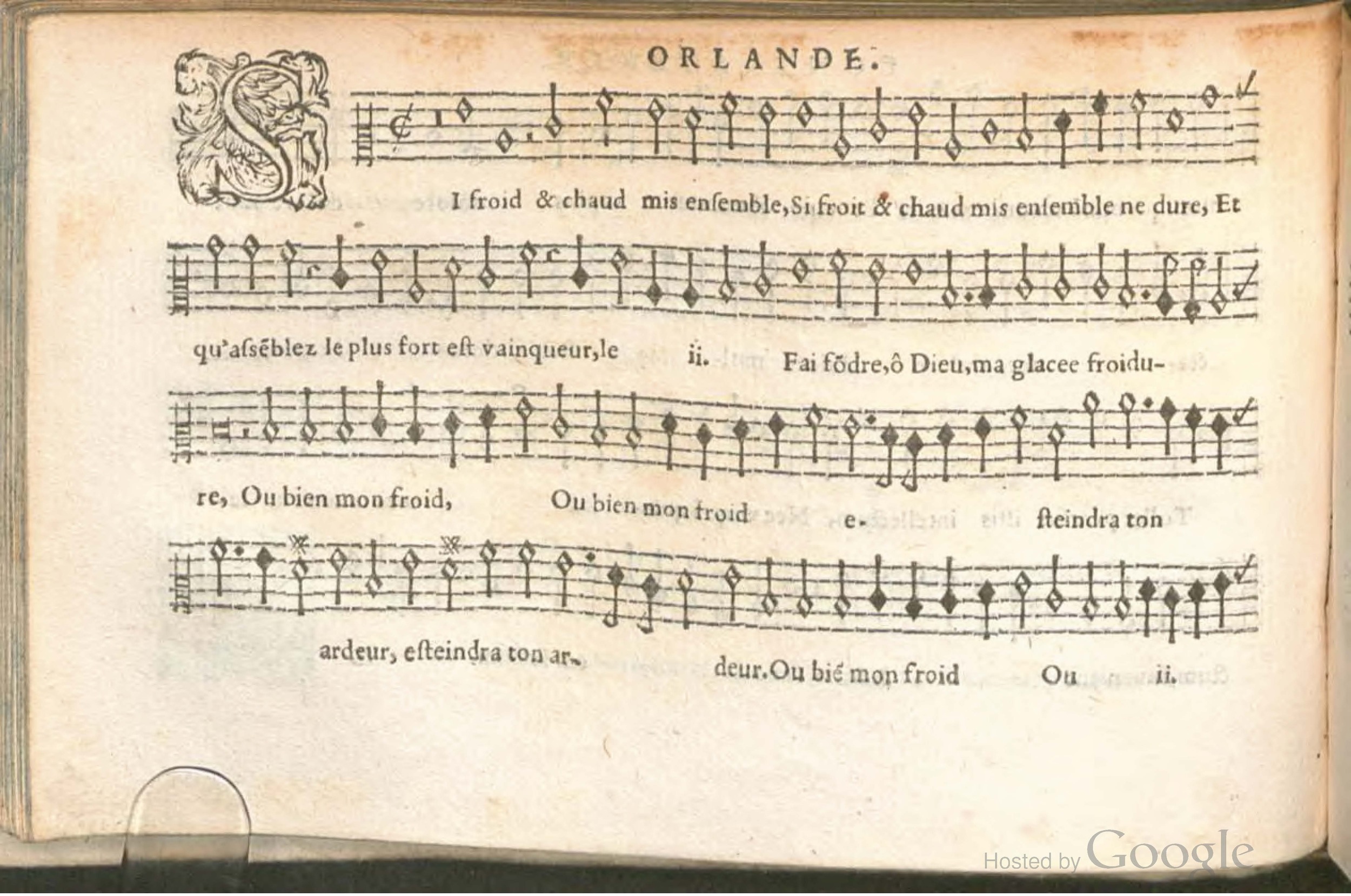 1576 - [Pierre de Saint-André] - Trésor de musique d’Orlande de Lassus Contratenor - BSB Munich