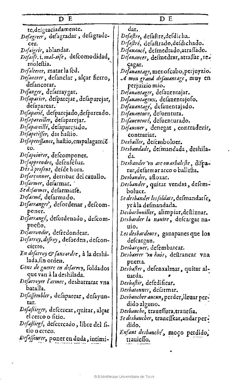 1607 - Marc Orry - Trésor des deux langues espagnole et française (Première et Seconde parties) - BU Tours