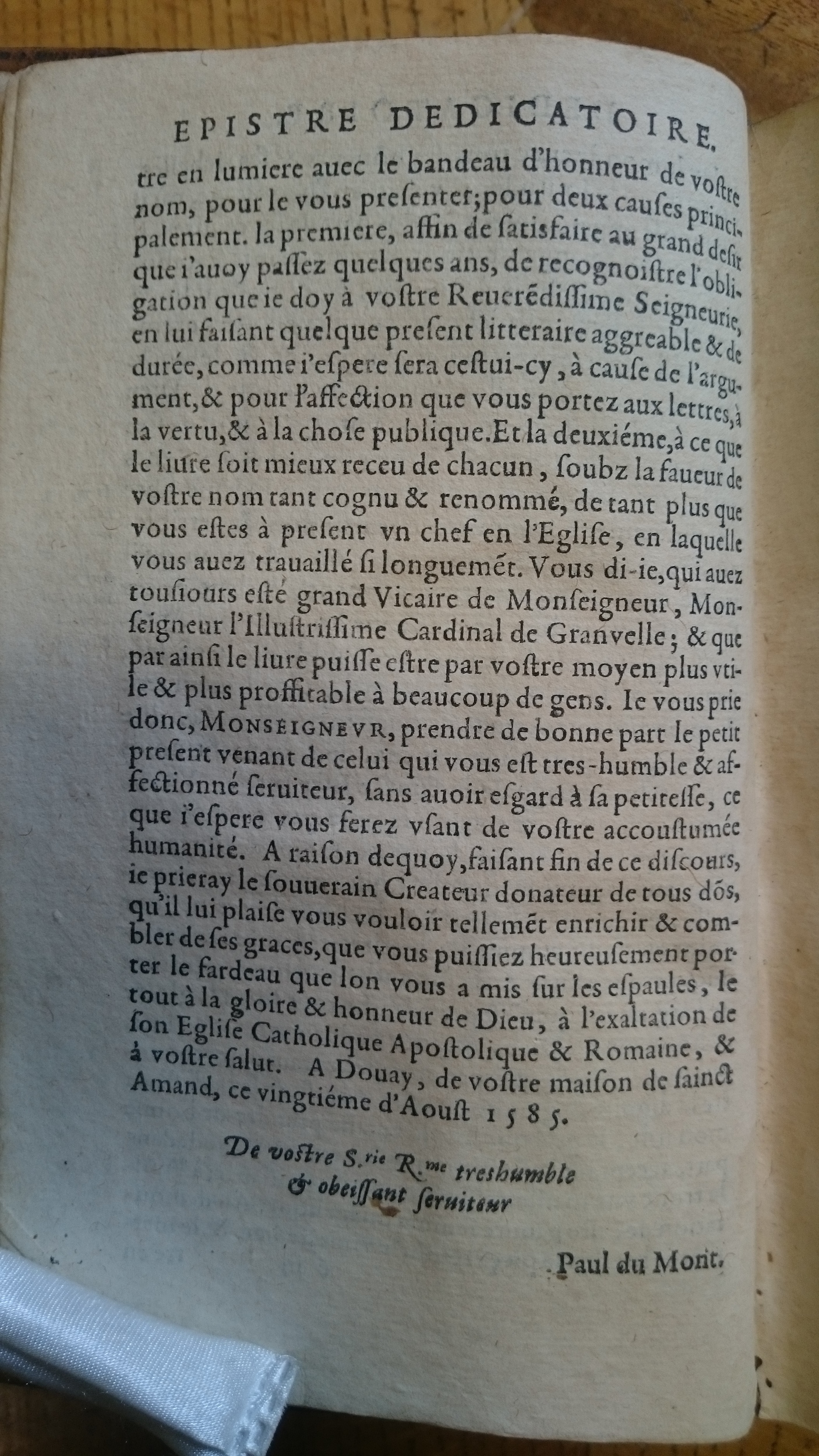 1585 - Jean Bogard - Trésor des faits et dits mémorables des hommes saints et illustres - Douai Quincy
