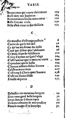 1623 - Jacques Cailloüé - Trésor ou recueil des chansons amoureuses - British Library