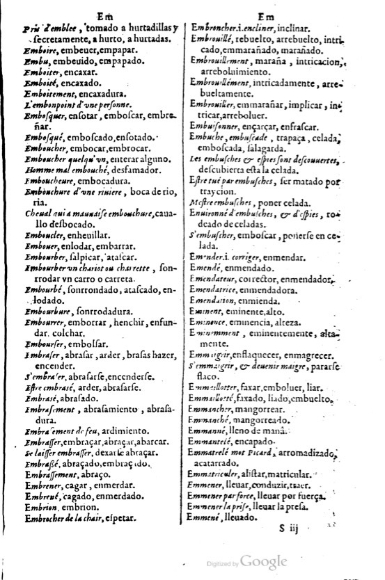 1621 - Adrian Tiffaine - Trésor des deux langues espagnole et française - BM Lyon