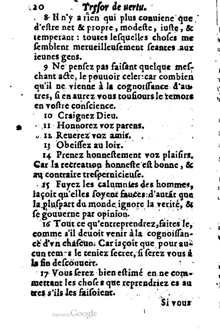 1576 - Benoît Rigaud - Trésor de vertu - British Library