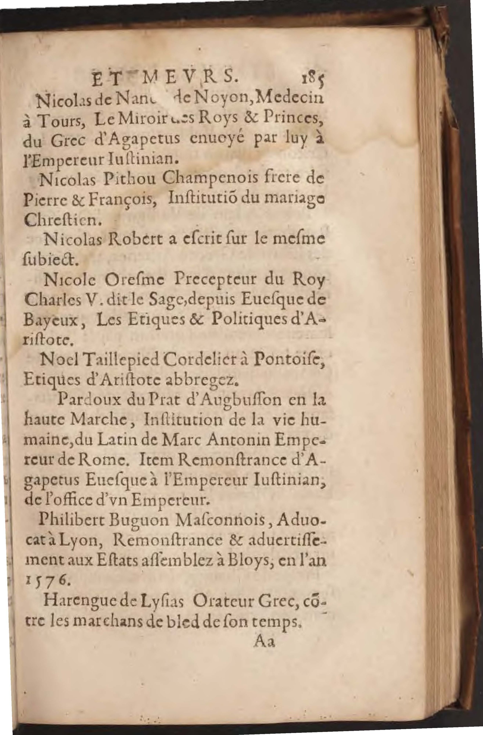 1602 - François Jacquin - Trésor des bons esprits français - BnF Arsenal