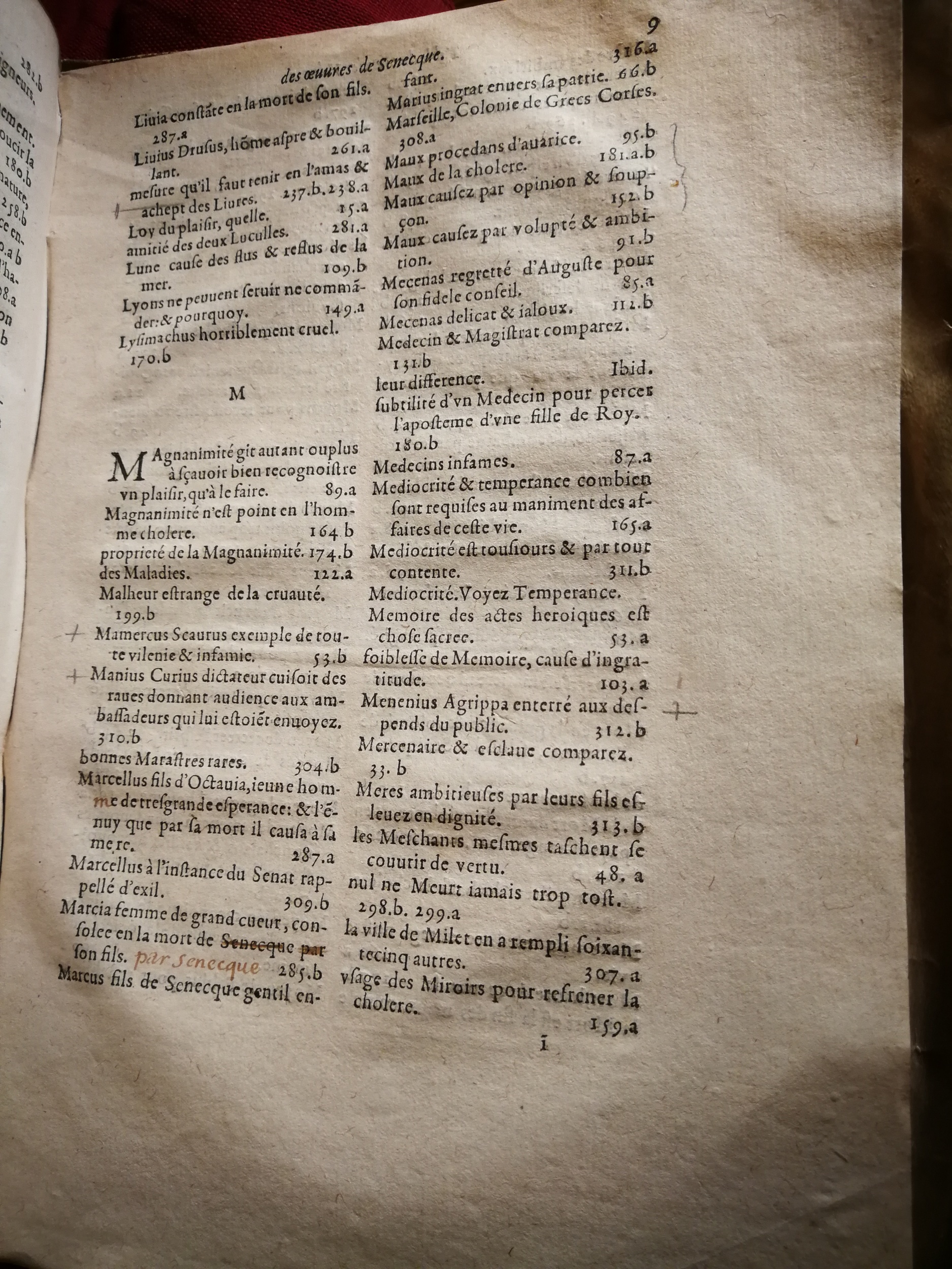 1595 - Jean Houzé - Œuvres morales et mêlées de Sénèque, Trésor de philosophie morale - T. 1 - BnF