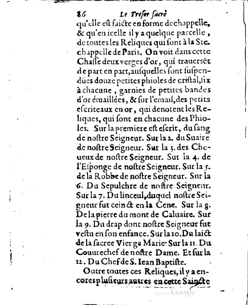 1636 - Jean Billaine - Trésor sacré ou inventaire des saintes reliques - British Library