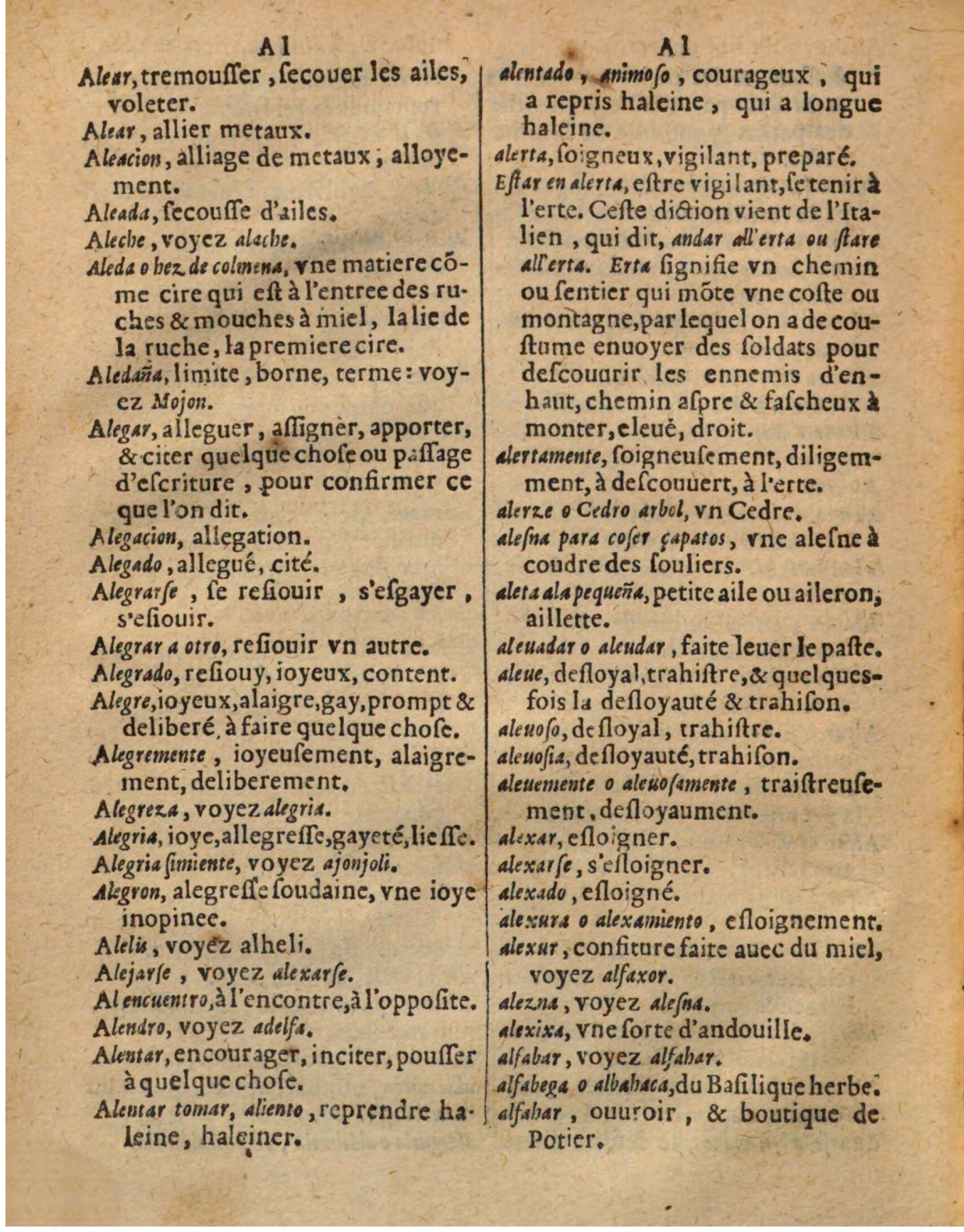1625 - Hubert Antoine - Trésor des deux langues espagnole et française - Augsbourg