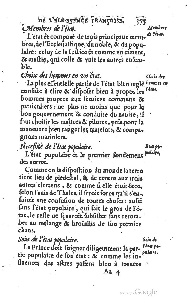 1610 - Louis Coste - Trésor de l’éloquence française (Seconde partie) - BM Lyon