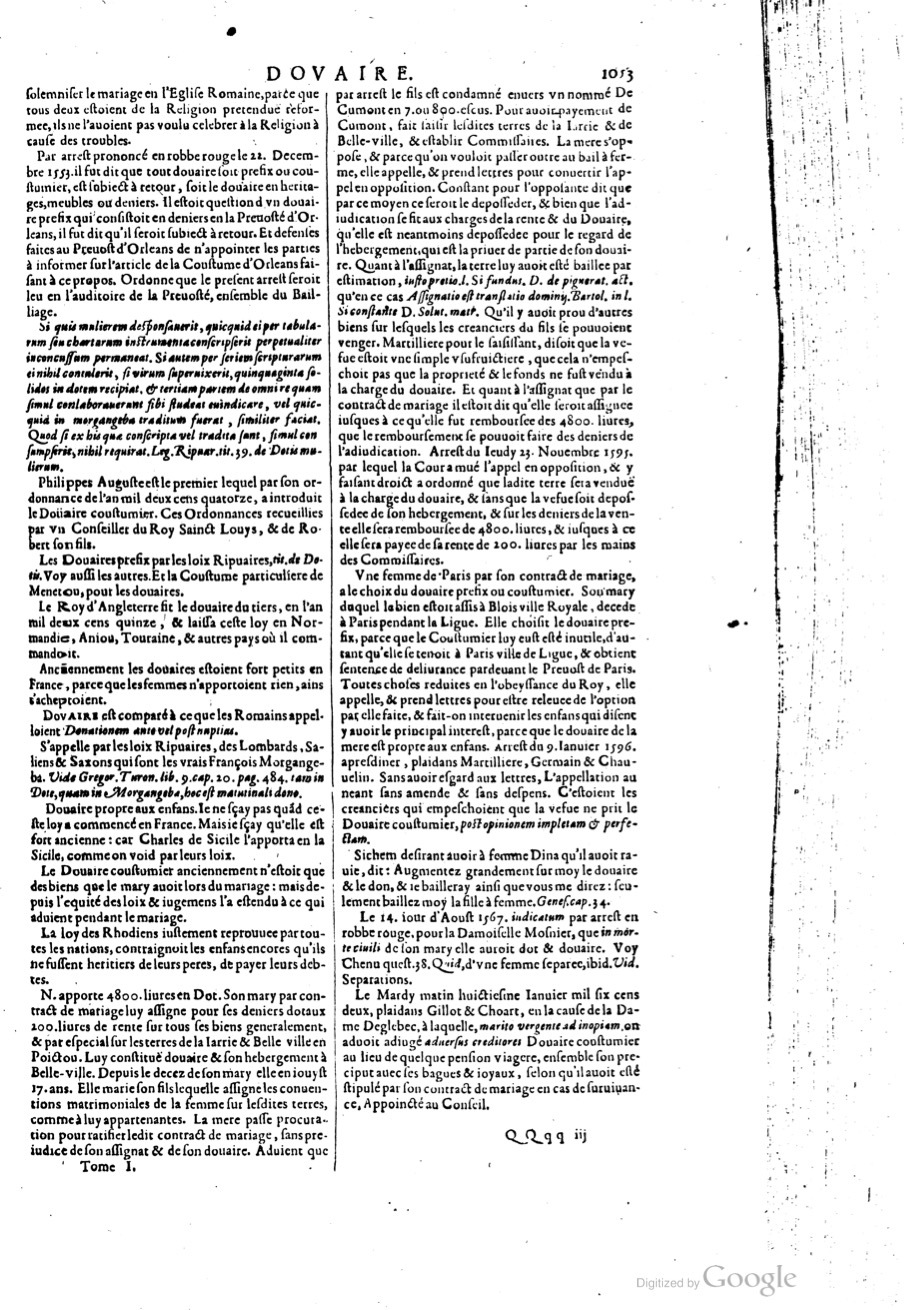 1629 - Veuve Nicolas Buon - Trésor du droit français (21754 T. 1) - BM Lyon